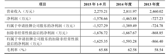 营业收入表